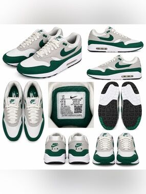 Nike Air Max 1 Men’s Size 12 White Green Sneakers Retro Running Shoes